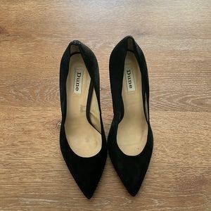 Dune Black Suede Stilettos